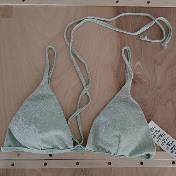 URBAN OUTFITTERS Glimmer Cheeky Bikini Bottom & Triangle Bikini Top- NWT (L) - Picture 4 of 15